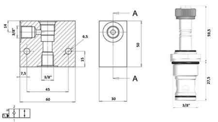 2-smjerni ventil 3/8 (NC) 12V - 40lit - shema