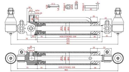 CILINDRO DEL VOLANTE IDRAULICO Cs Backhoe