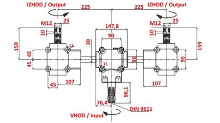 KOMPLET REDUKTORA 1:1,3 (27HP-20kW) ZA RASIPAČ STAJSKOG GNOJA L-450 LIJEVANO ŽELJEZO