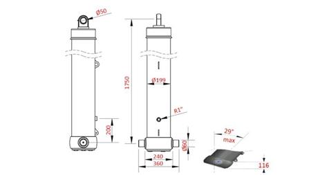 TELESZKÓPUS HENGER PÓTKOCSI BILLENŐHÖZ 5-FOKOZAT LOKET-7100mm 42 tonna