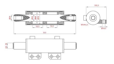 HYDRAULISK STYRINGSCYLINDER MF 0013901U1