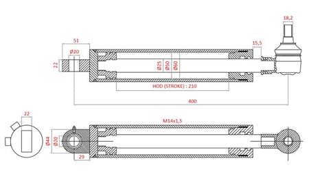 CILINDRO DE DIRECCIÓN HIDRÁULICA FIAT-NEW HOLLAND OEM-5113093, 5113130, 5113131, 5123968, 5125260, 5140
