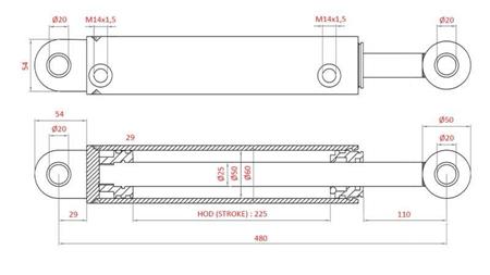 CILINDRO DE DIRECCIÓN HIDRÁULICO FIAT-NEW HOLLAND OEM-5189893