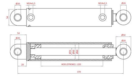 HYDRAULIC POWER STEERING CYLINDER FIAT-NEW HOLLAND OEM-87521950, 47582858