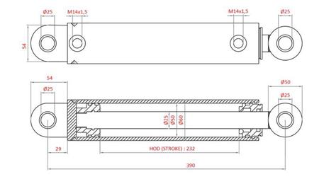 CILINDRO DE DIRECCIÓN HIDRÁULICA FIAT-NEW HOLLAND OEM-5189887, 5165140, 5190908