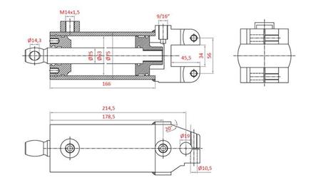 HYDRAULISK STYRESYLINDER MASSEY FERGUSON OEM-1605121M91, 1605121M92 532193M91, 3773711M91