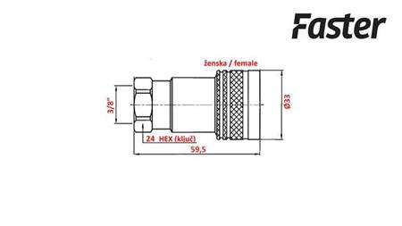 ACCOUPLEMENT RAPIDE TRACTEUR FEMELLE 3/8 Faster
