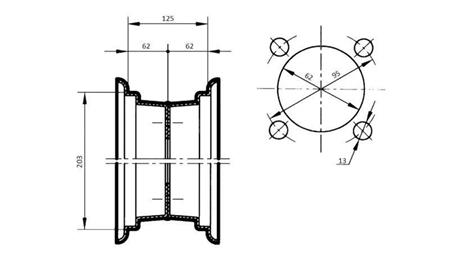 FELGA 5.00x8” (za pneumatiko 16x6.5-8)