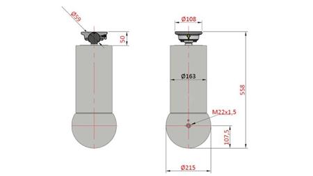 TELESCOPIC CYLINDER - MEILLER KIPPER 5 STAGES 175mm - 15 ton stroke 1560mm