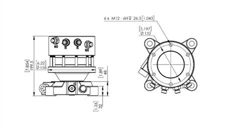 HIDRAULIČNI ROTATOR CR300 - 3000/1500 DUPLA PRIRUBNICA ROSI TEH