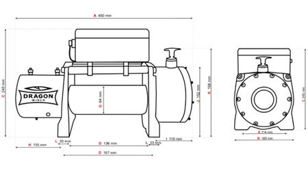 12 V ELEKTRISCHE SEILWINDE DWM 10000 HD - 4536 kg