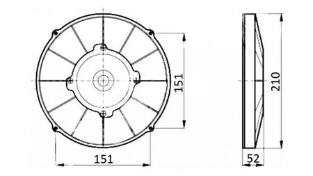 VENTILATORE ASSIALE 190mm TRAZIONE 12V