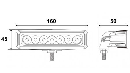 LAMPE DE TRAVAIL LED - LUMIÈRE 6 LED 18W 12V-24V