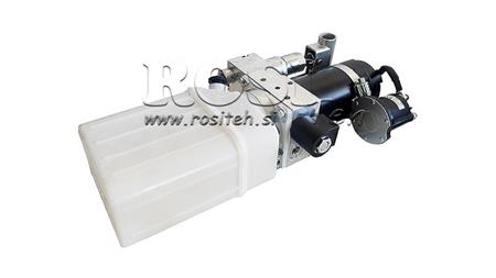 MINI HYDRAULISCH AGGREGAT 24V DC - 0.8kW = 0.5cc - 1.5 liter - eenfasige eenheid (PVC) met handpomp