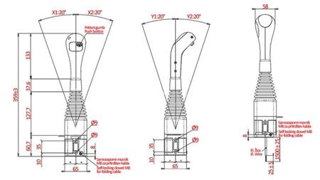 JOYSTICK NIMCO FOR BRAIDED BALL CABLE - 1x BUTTON