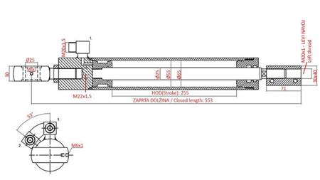 HYDRAULISK STYRINGSCYLINDER UTB 445-530