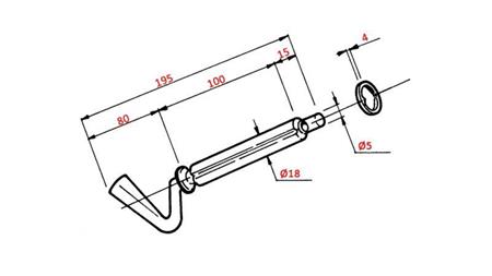 PIN WITH SINGLE GROOVE FOR TRAILER BALL Dia.60