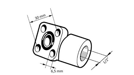 CONNETTORE PER TUBO 1/2 - FLANGIA DRITTA BOSCH fi 30