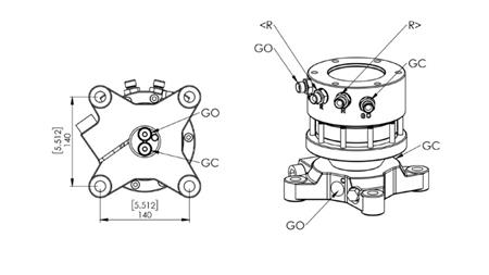 14045 - HYDRAULIC ROTATOR CR300 - 3000/1500 DOUBLE FLANGE