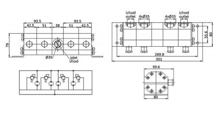 IDRAULICO INGRANAGGI DIVISORE DI FLUSSO  4/1 (3-6,4 lit - max.240bar) 1,6cc/SEG