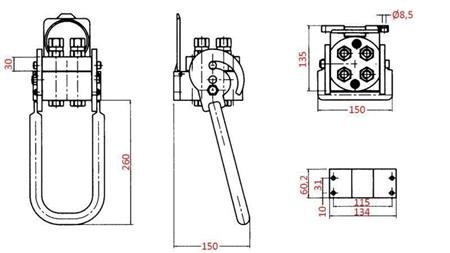 MULTI-FASTER SUJUNGIMAS 4-jų būdų BSP1/2 MOBILUS ELEMENTAS