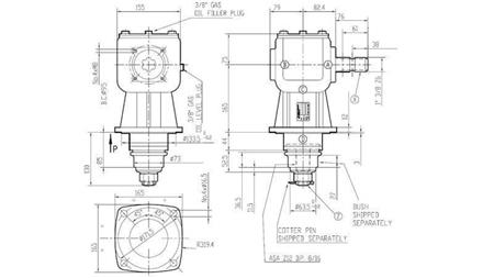 KOTNI REDUKTOR LF-205J 1:1,92 (30HP-22kW)