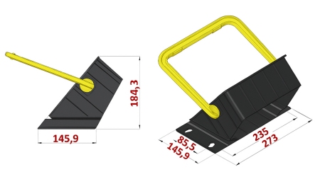 BRACCIANO PER CUNEO PLASTICO DIN 76051/E53 6.500 KG