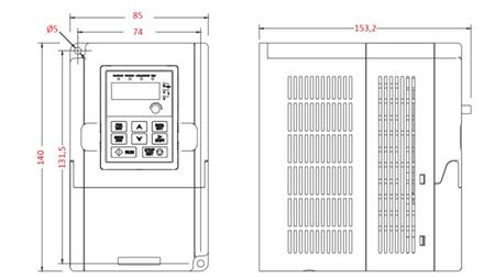 FREQUENCY CONVERTER - INVERTER 1ph 0,75kW GD10-0R7G-S2-B