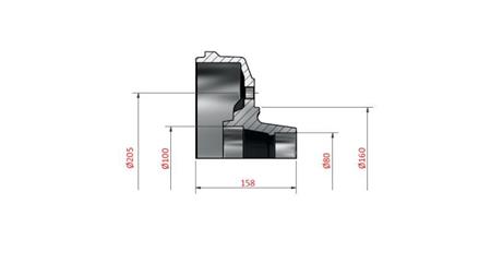 FÉKDOB 080-100 300X060 TENGELYRE 1500mm