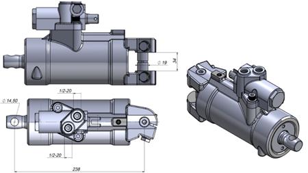 HYDRAULIC POWER STEERING CYLINDER MASSEY FERGUSON  OEM-1853466M93, 1884374M93, 3186323M91, 3773740M91, 1