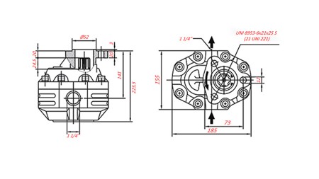 HIDRAULIČNA LITOLJEVANA PUMPA UNI40-151cc-190 bar LIJEVA