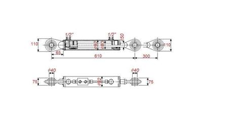 hydraulický valec pre snehovú radlicu bod 80/50-300