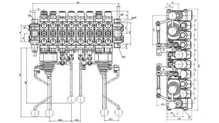 HYDRAULICKÝ VENTIL HIAB 8xPC70   2X EURO JOYSTICK 3 POS