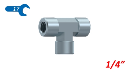HYDRAULIC T PIECE FEMALE-FEMALE 1/4