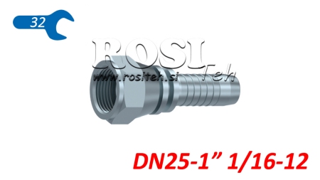 HIDRAULIČNI PRIKLJUČAK DKJ JIC74° ŽENSKI DN25-1 1/16-12