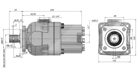 POMPE À PISTON HYDRAULIQUE -60CC - 270 BAR
