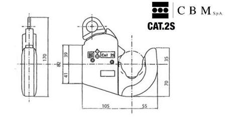 LOWER HITCH POINT - BOTTOM AUTOMATIC HOOK CAT.2S CBM