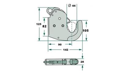 AUTOMATICKÝ HÁK PRO TRAKTOROVÉ ZAVĚŠENÍ HYDRAULIKY KATEGORIE 1 ECO - rozměry