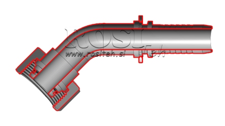 HIDRAULIČNI PRIKLJUČAK DKOS 14 S ŽENSKI KOLJENO 45 DN10-M22x1,5