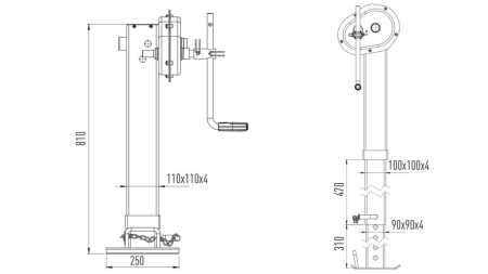NAVOJNI PODPORNI NOGA 400MM - 10.000KG