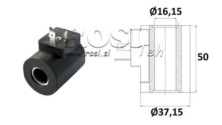 ELECTROMAGNETIC COIL 230VAC - SAE10 - fi 16,15mm-50mm 26W IP65