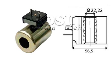 BOBINA ELETTROMAGNETICA 12V DC - CB14 - fi 22,22mm-59mm 30W IP65