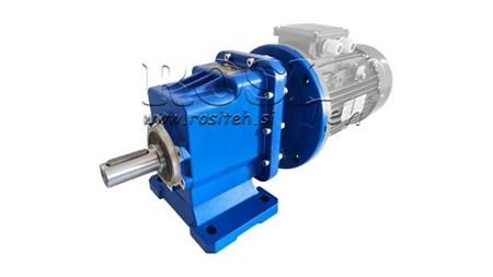 ERC04 HELICAL GEARBOX FOR ELECTRIC MOTOR MS100 (2,2-3-4kW) RATIO 25:1
