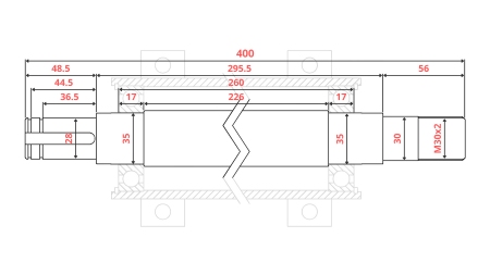 AX PENTRU CIRCULAR DIN FONTĂ 400MM (FILET STÂNG)