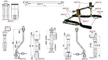 UNIVERSALSATZ FÜR DREI-PUNKT HYDRAULIK 1 KAT.