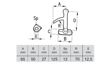 LATCH CLOSURE TYPE LEGERA RIGHT