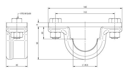 SUPPORT FOR TELESCOPIC CYLINDERS Dia.45-A