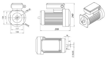 ELECTRIC MOTOR FOR HYDRAULIC POWER-PACK 230V 2,2kW