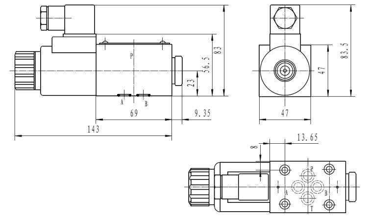 HIDRAULIČNI ELEKTRO MAGNETNI VENTIL KV-4/2 CETOP 3 12/24/230V N51A