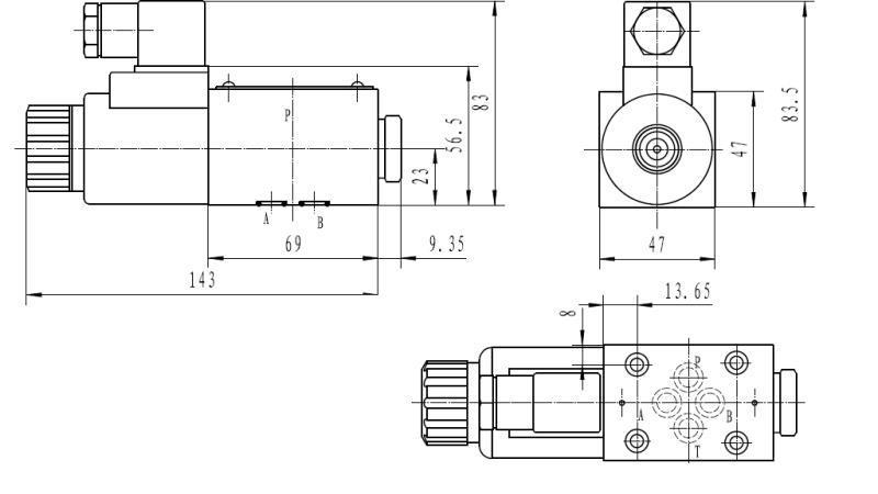 HIDRAULIČNI ELEKTRO MAGNETNI VENTIL KV-4/2 CETOP 3 12/24/230V 1A